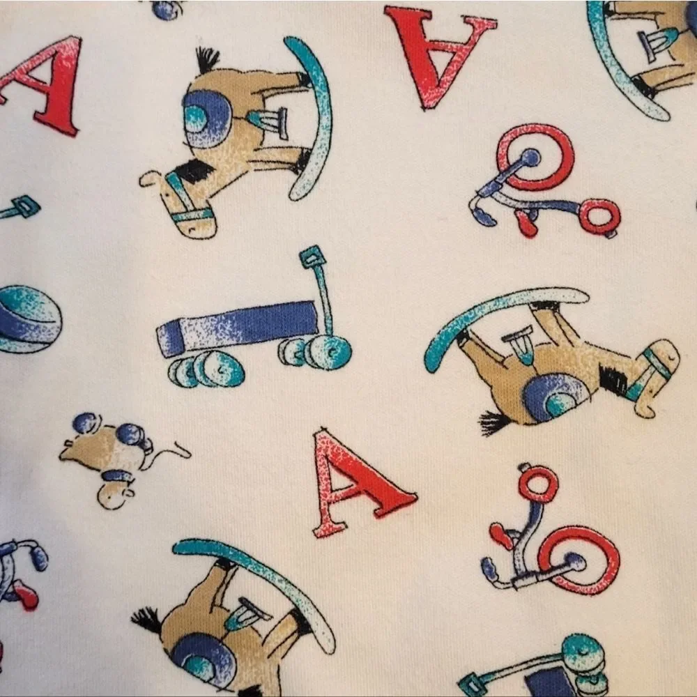 Vintage Carter's Kid's White Alphabet Top Size 0-6 M